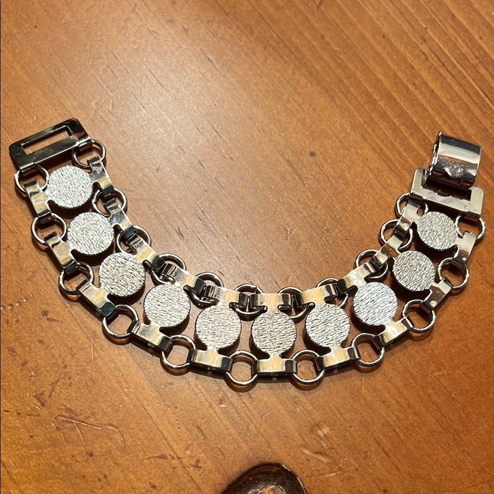 Sarah Coventry Silver Geometric Statement Bracelet